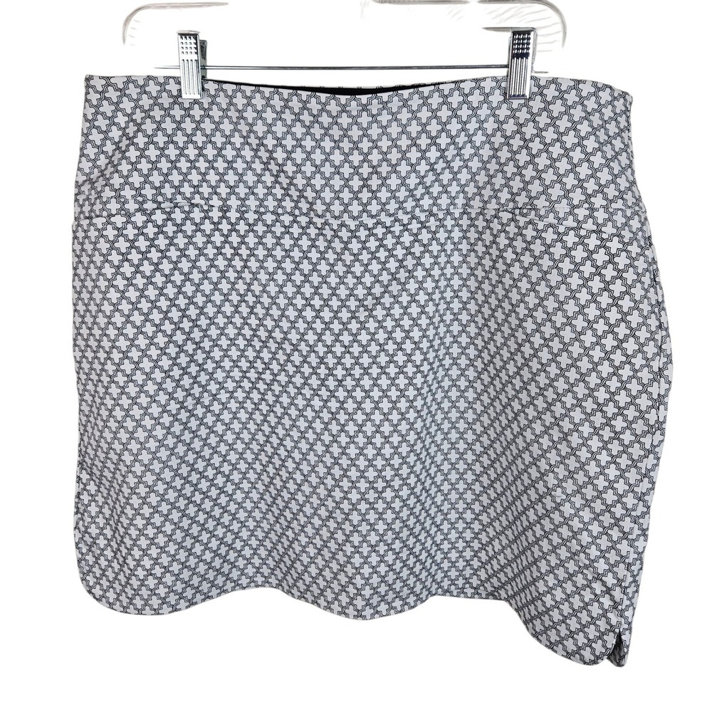 S.C. & CO. Womens XL Skirt Skort White Black Geometric Print